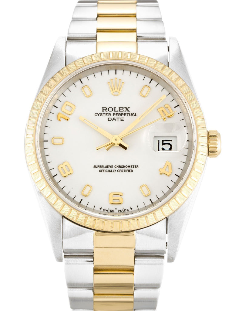 Replica Rolex Oyster Perpetual Date 34mm White Dial 15223