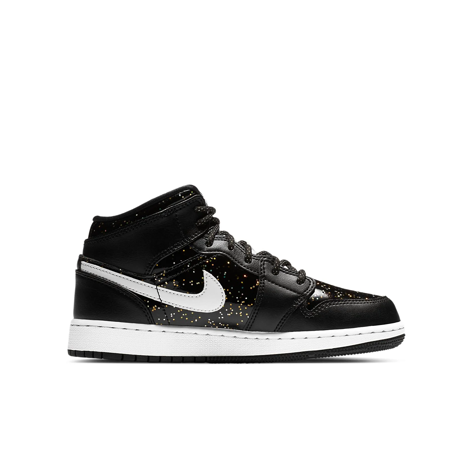 (GS) Air Jordan 1 Mid SE 'Black Glitter' AV5174-001