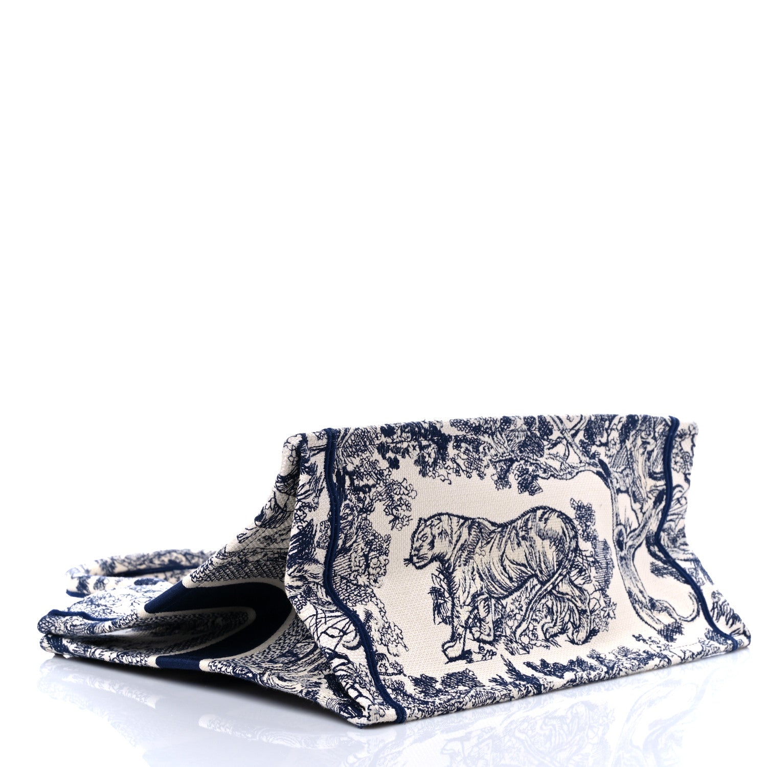 CHRISTIAN DIOR Canvas Embroidered Medium Dioriviera Toile De Jouy Book Tote Blue