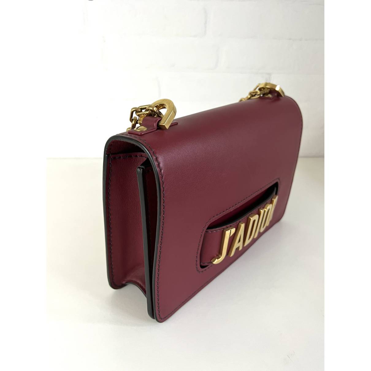 Dior J'adior Mongolian Lamb Handbag Burgundy In Mongolian Lamb