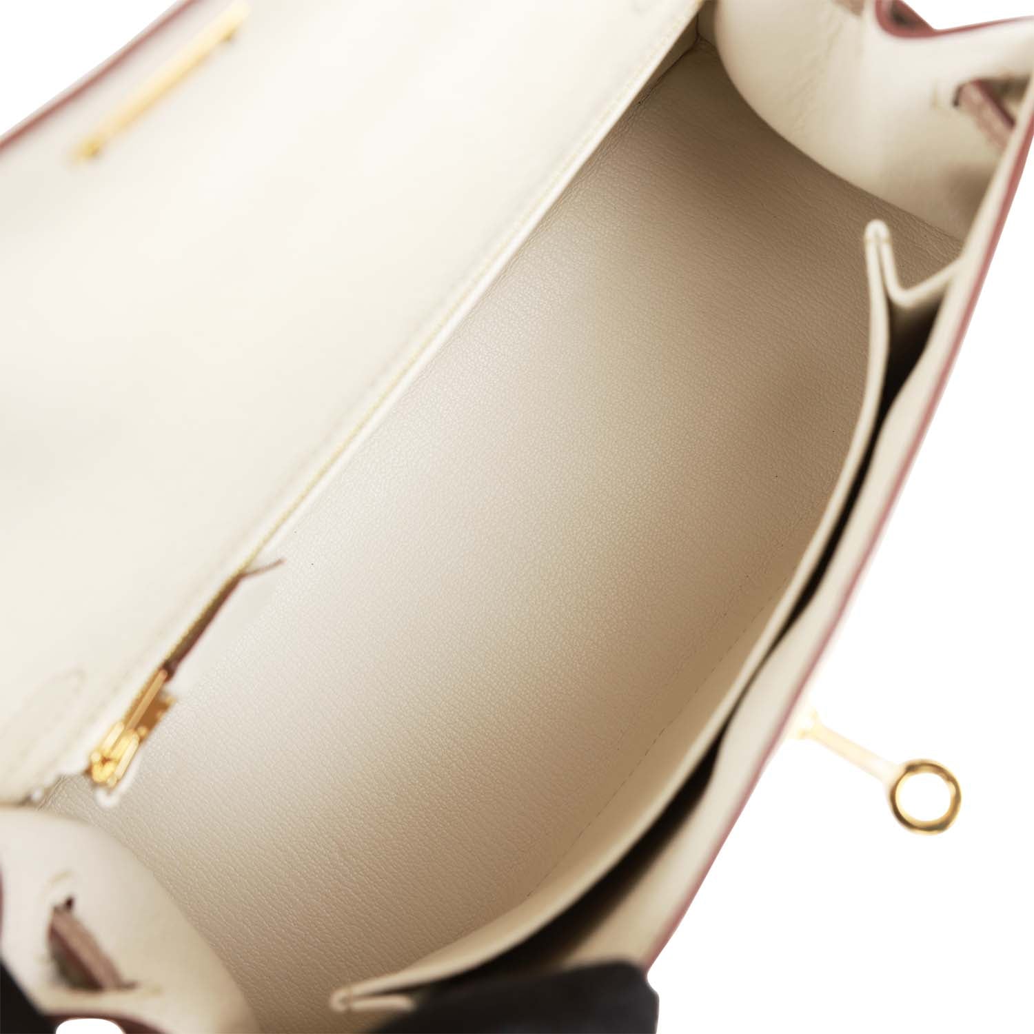 Hermès Special Order (HSS) Kelly Sellier 25 Beton and Gris Asphalte Ostrich Gold Hardware