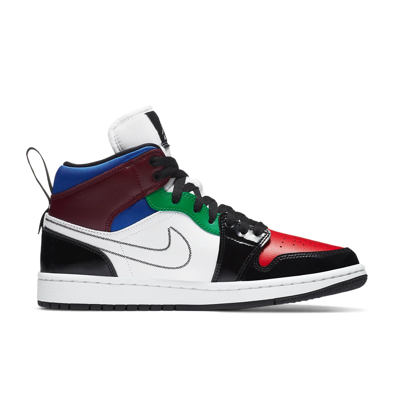 (WMNS) Air Jordan 1 Mid SE 'Black White Multi-Color' DB5454-001