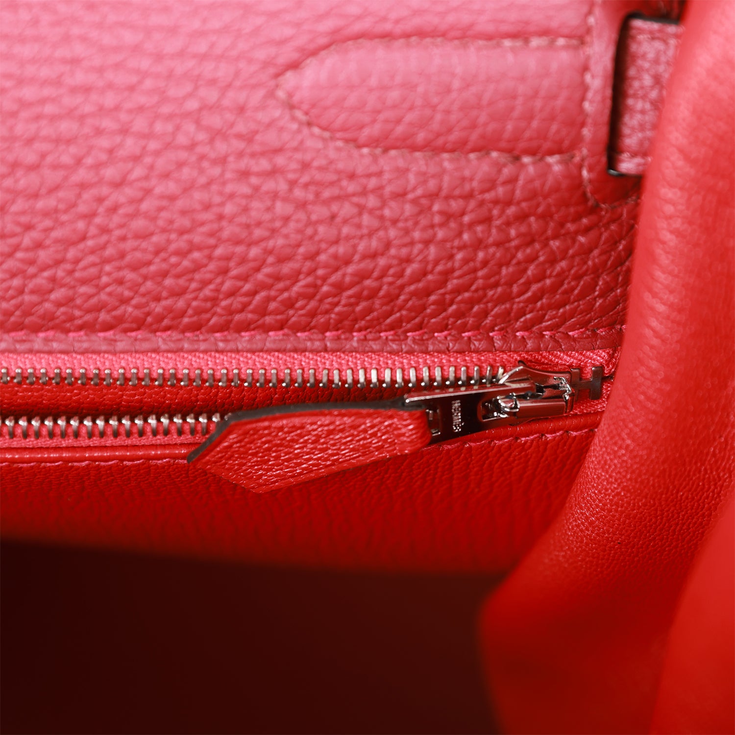 Hermès Special Order (HSS) Kelly Retourne 35 Rouge Grenat Verso Togo Palladium Hardware