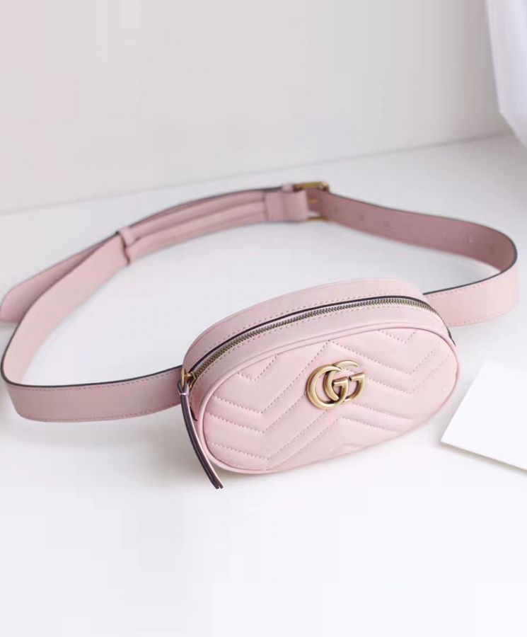 Gucci GG Marmont Matelasse Leather Belt Bag 476434