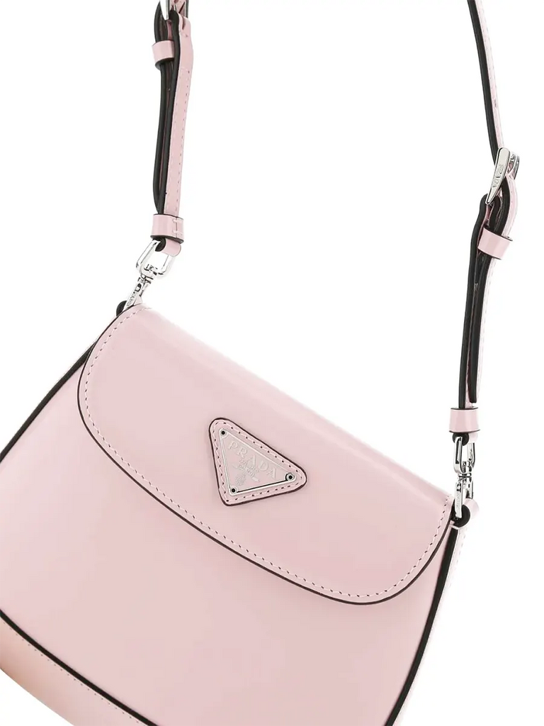 Prada Cleo Brushed Leather Mini Bag in Alabaster Pink