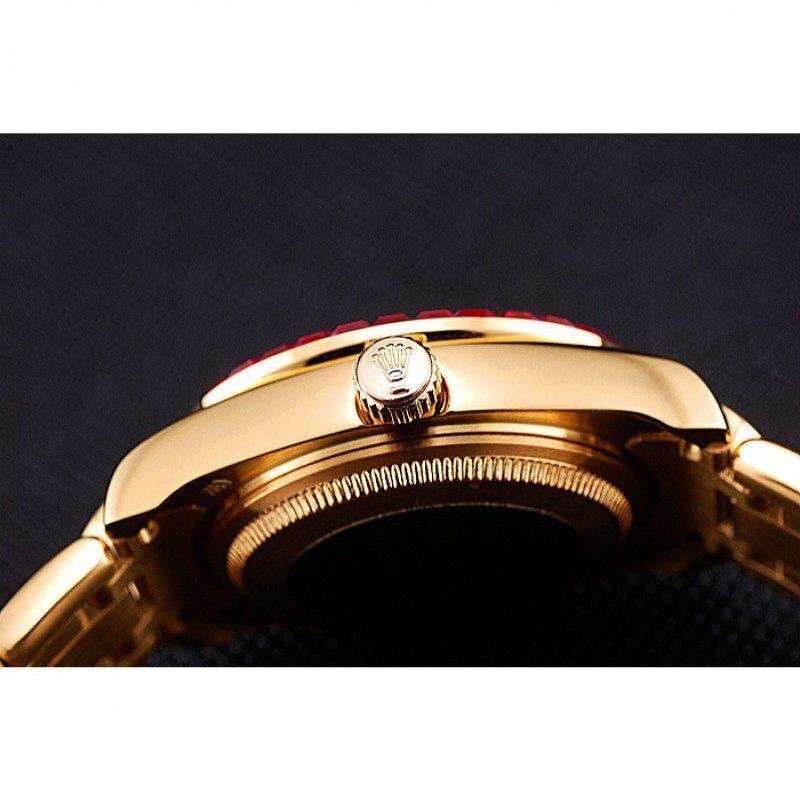 Rolex Datejust Diamond Dial Pink Jewels Bezel Gold Case And Bracelet 622835