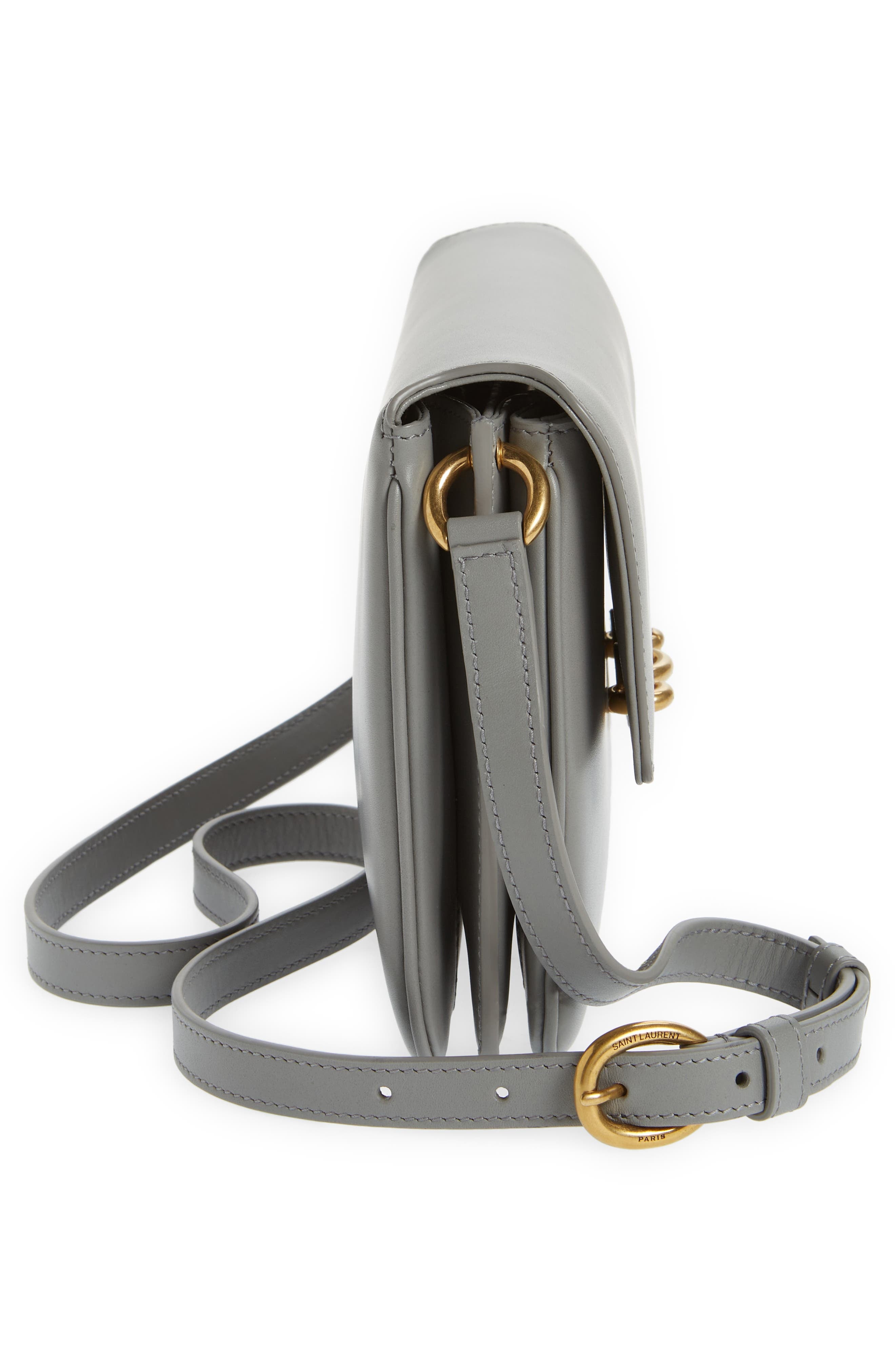 YSL Le Maillon Satchel in Smooth Leather in Grey