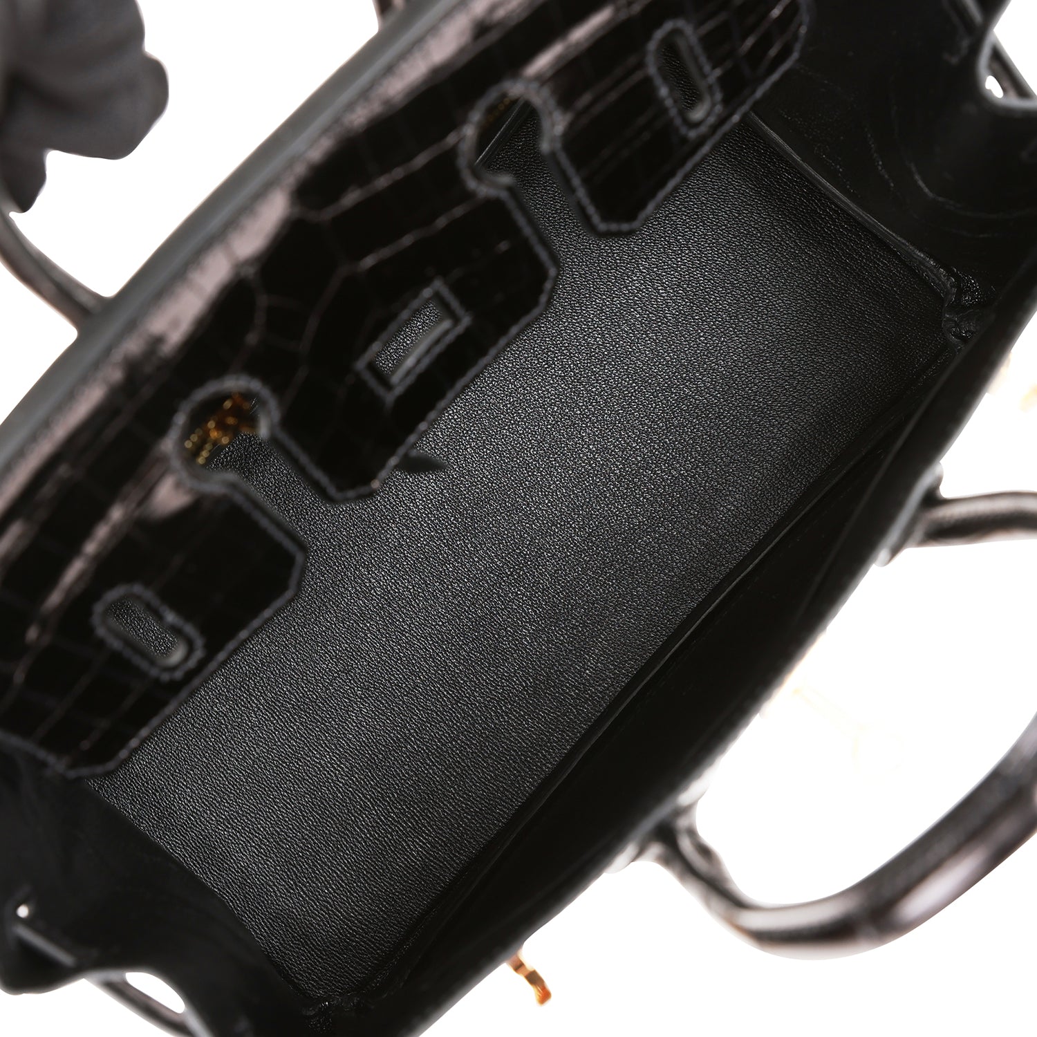 Hermès Birkin 25 Black Shiny Niloticus Crocodile Gold Hardware