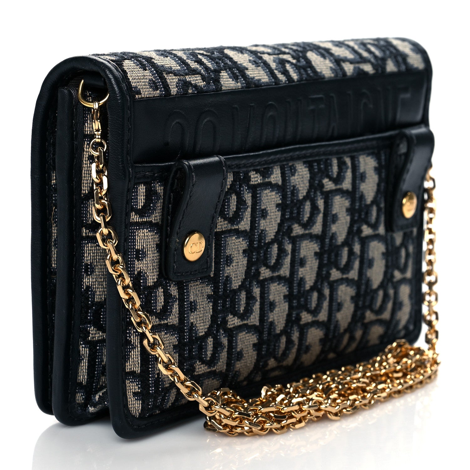 CHRISTIAN DIOR Oblique 30 Montaigne 2-In-1 Pouch Blue