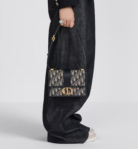 SMALL 30 MONTAIGNE BAG Blue Dior Oblique Jacquard