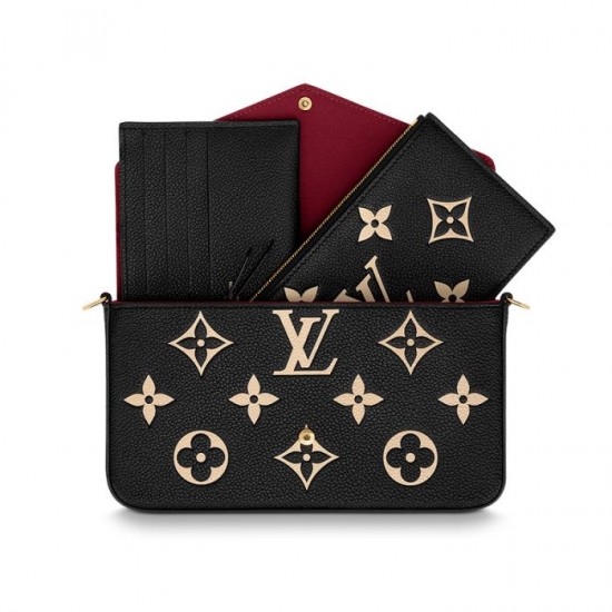 Louis Vuitton Félicie Pochette Gray M69977 Black M80482