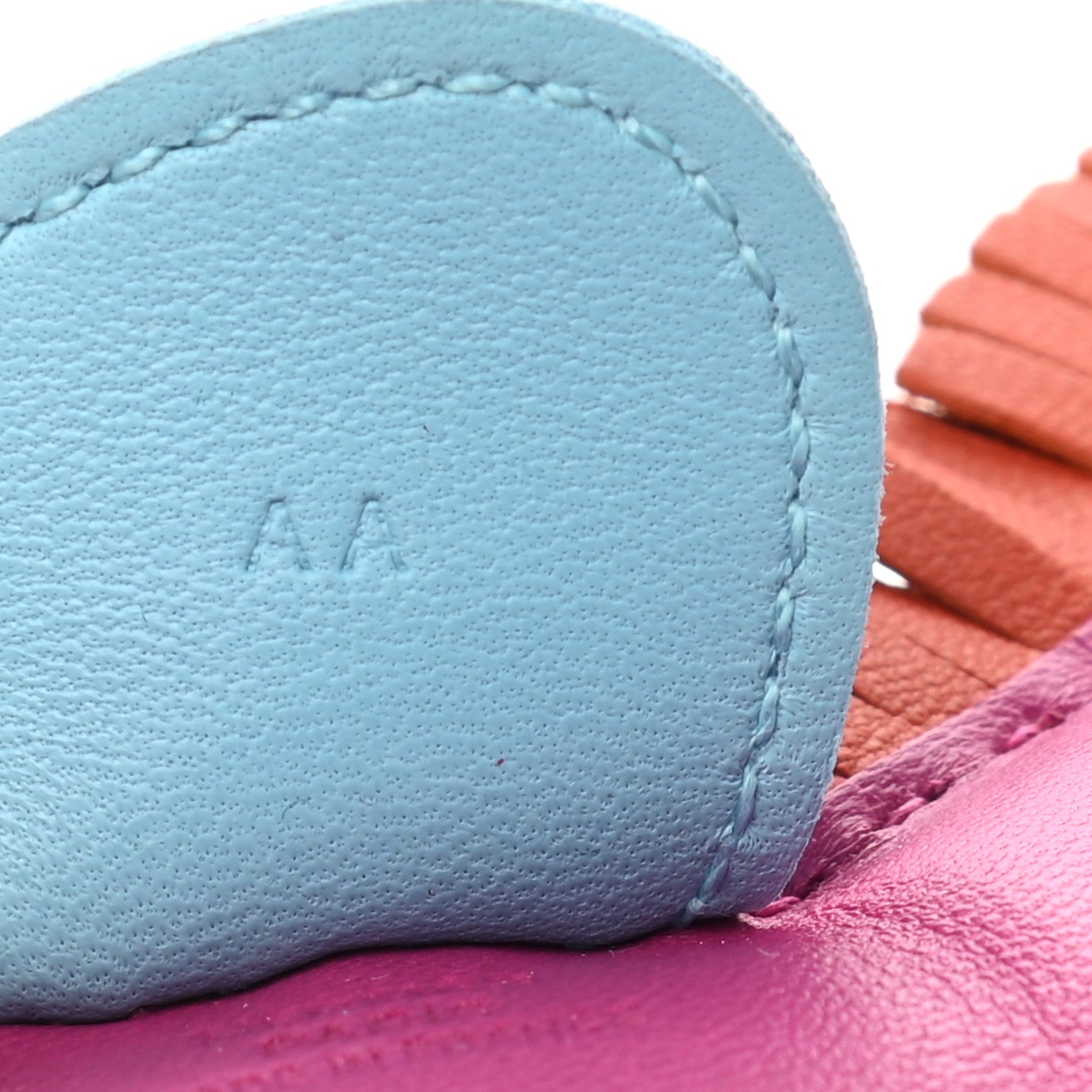 Hermès Milo Lambskin Grigri Rodeo Horse Bag Charm MM Rose Pourpre Cornaline Celeste