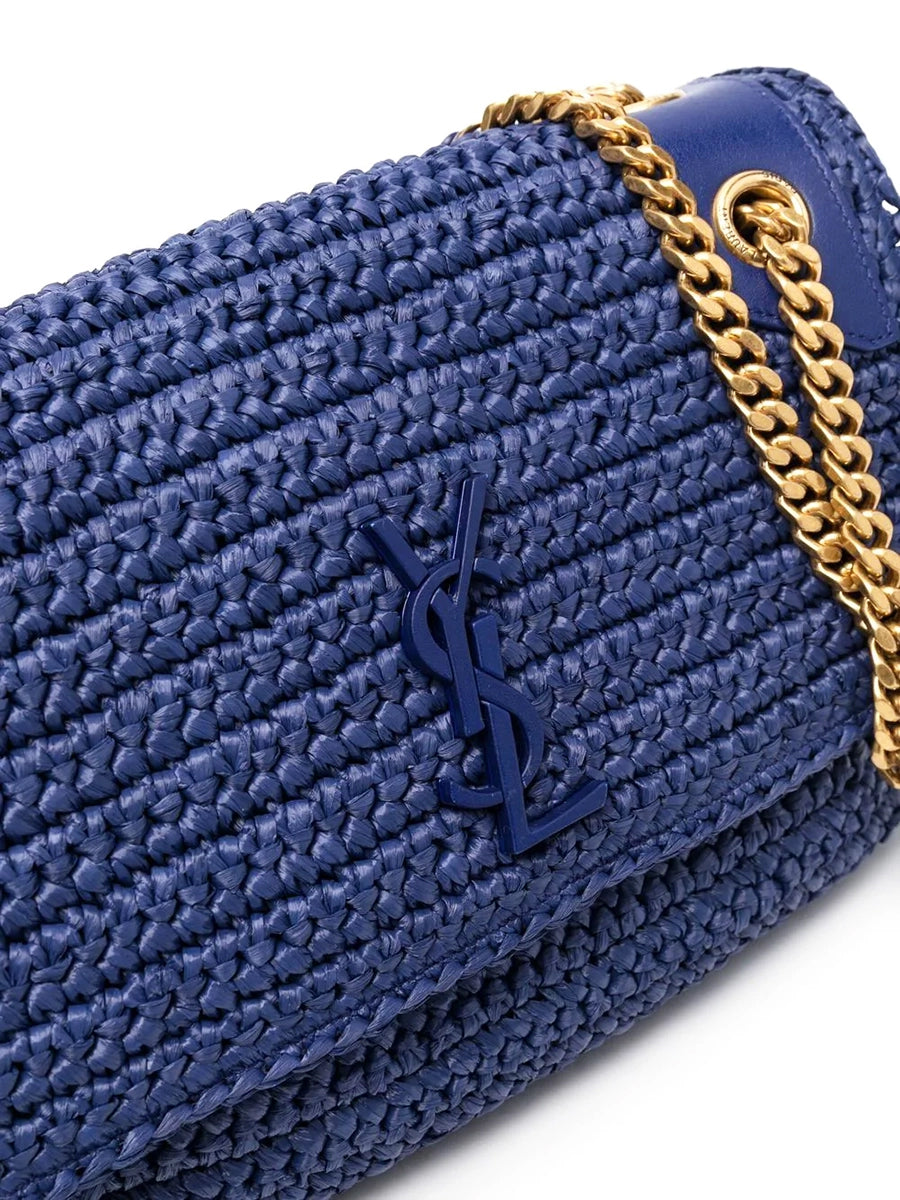 YSL Niki Medium Chain Bag in Raffia and Leather