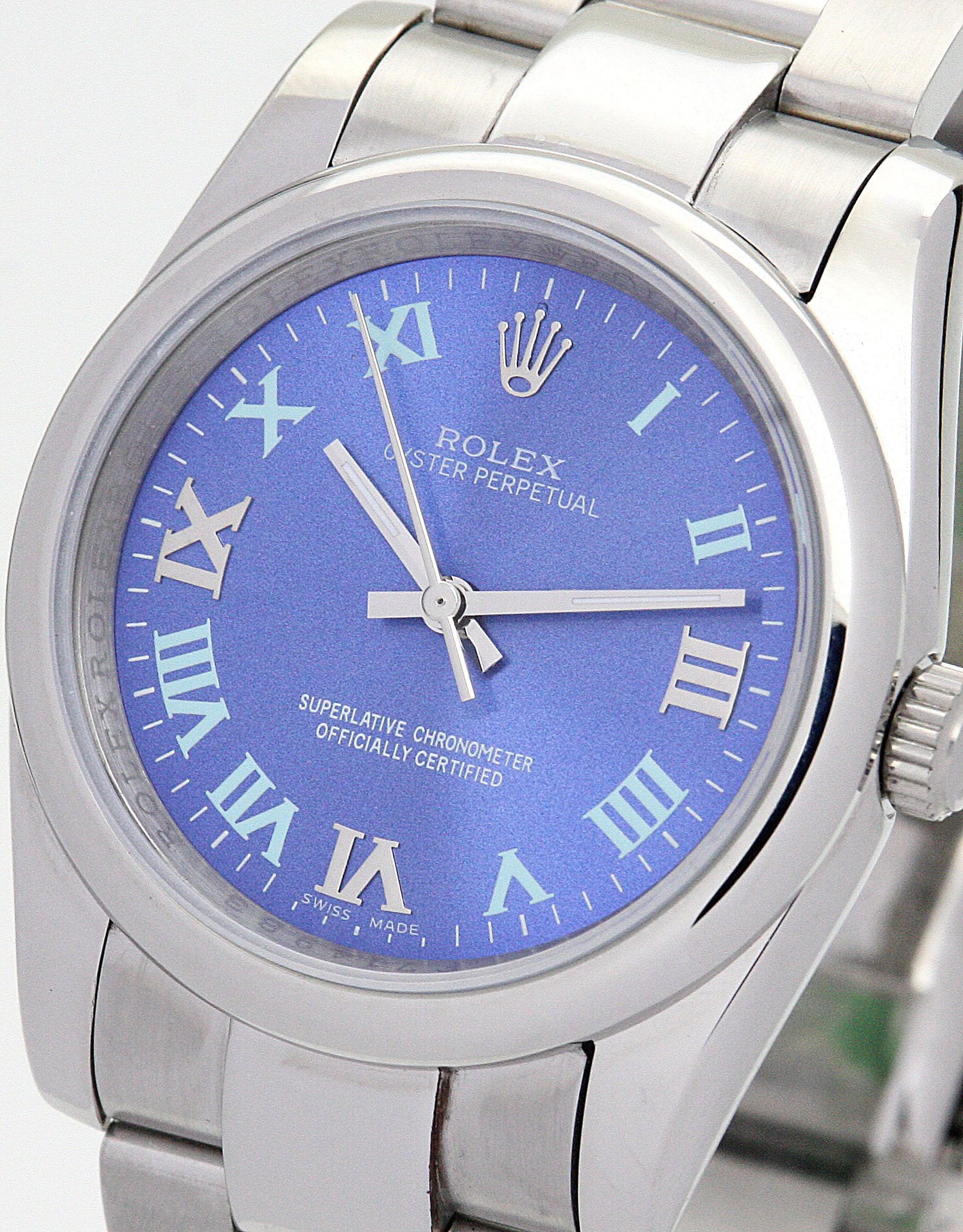 Replica Rolex Oyster Perpetual Lady 31mm Blue Dial 177200