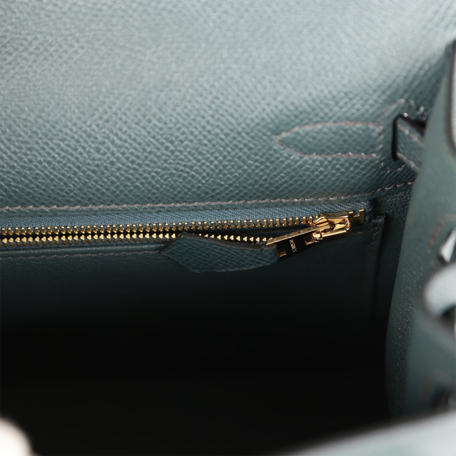 Hermès Kelly Sellier 25 Bleu Orage Epsom Gold Hardware