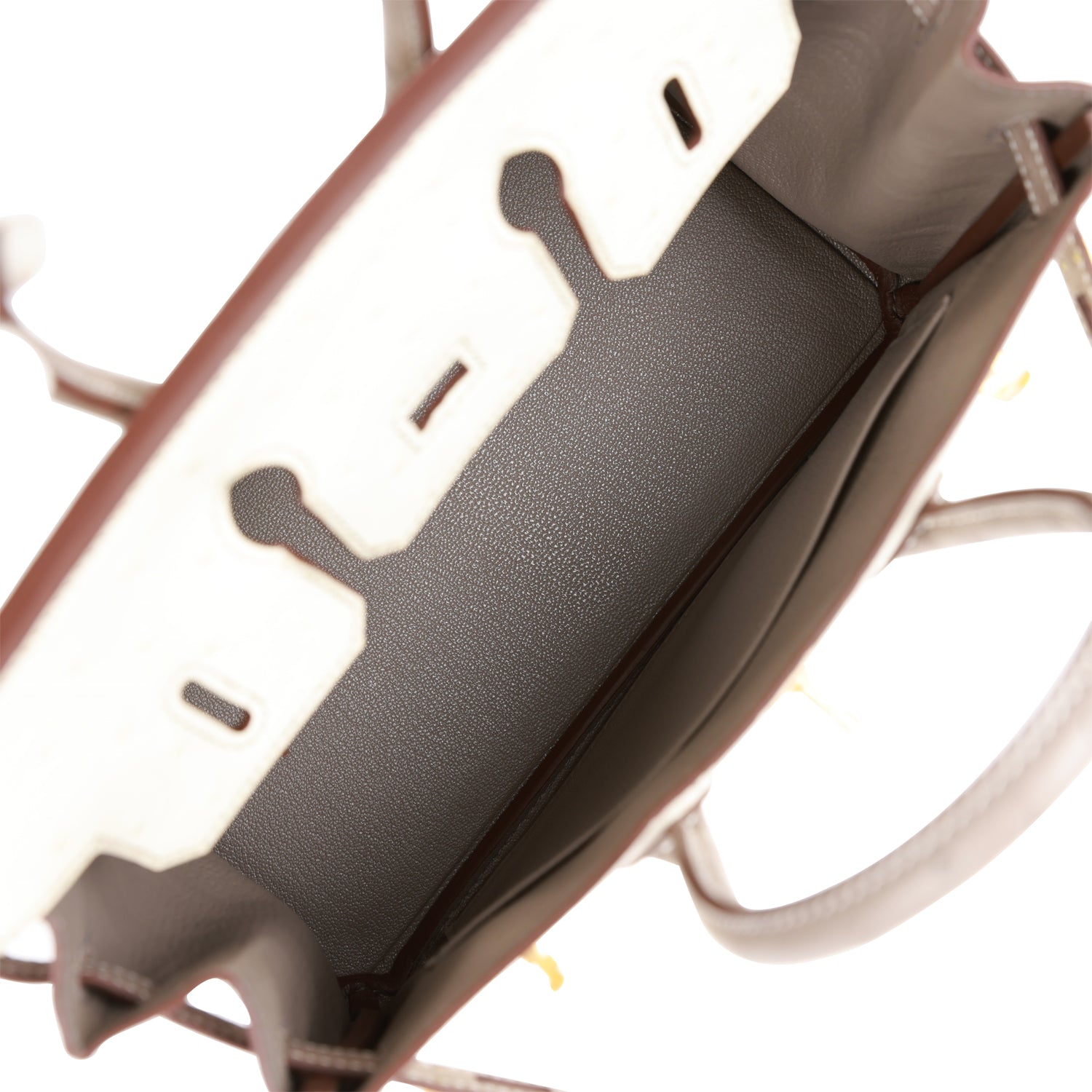 Hermès Special Order (HSS) Birkin 25 Beton and Gris Asphalte Ostrich Brushed Gold Hardware