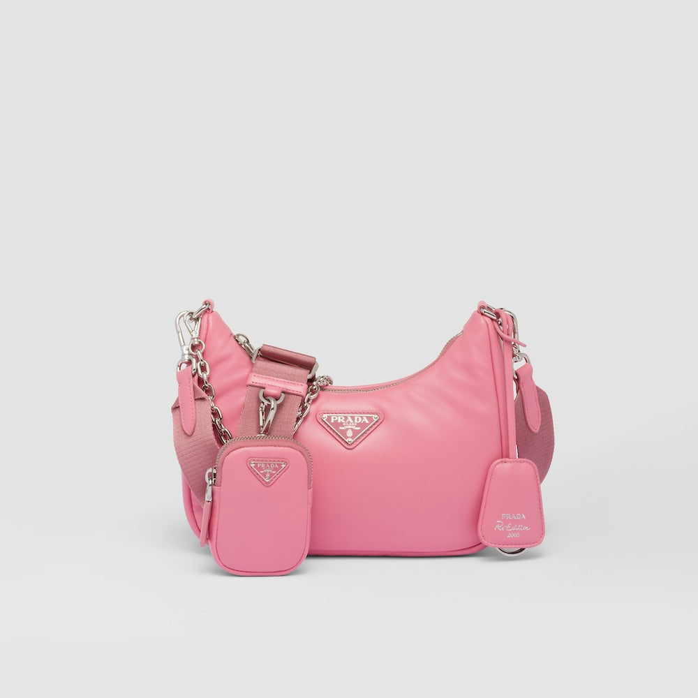Padded nappa-leather Prada Re-Edition shoulder bag - Geranium Pink