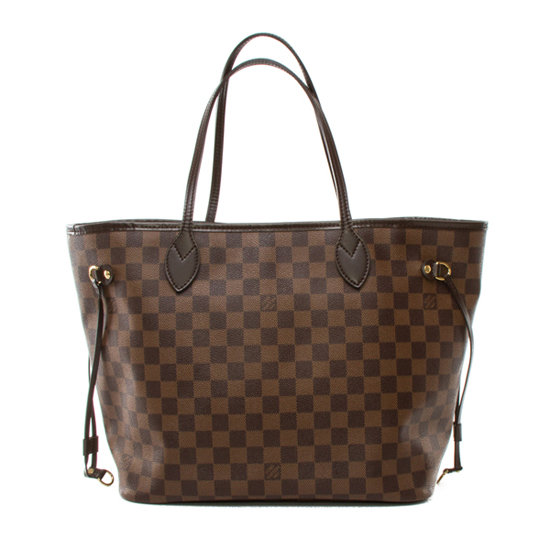 Louis Vuitton N51105 Neverfull MM Shoulder Bag Damier Ebene Canvas