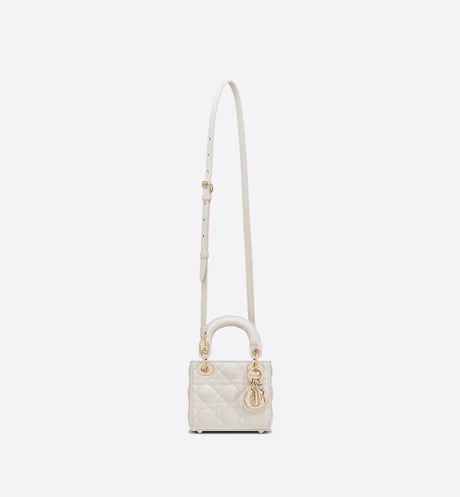 MICRO LADY DIOR BAG Latte Cannage Lambskin