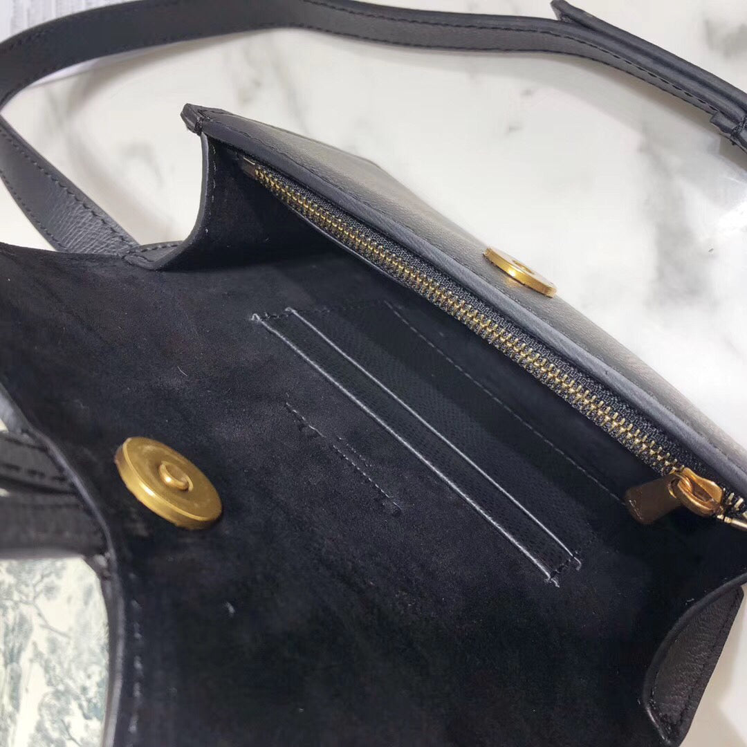 Dior Black Calfskin Saddle Belt Bag
