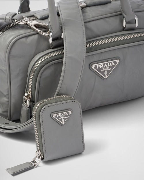 Prada Antique nappa leather multi-pocket top-handle bag - Slate Gray