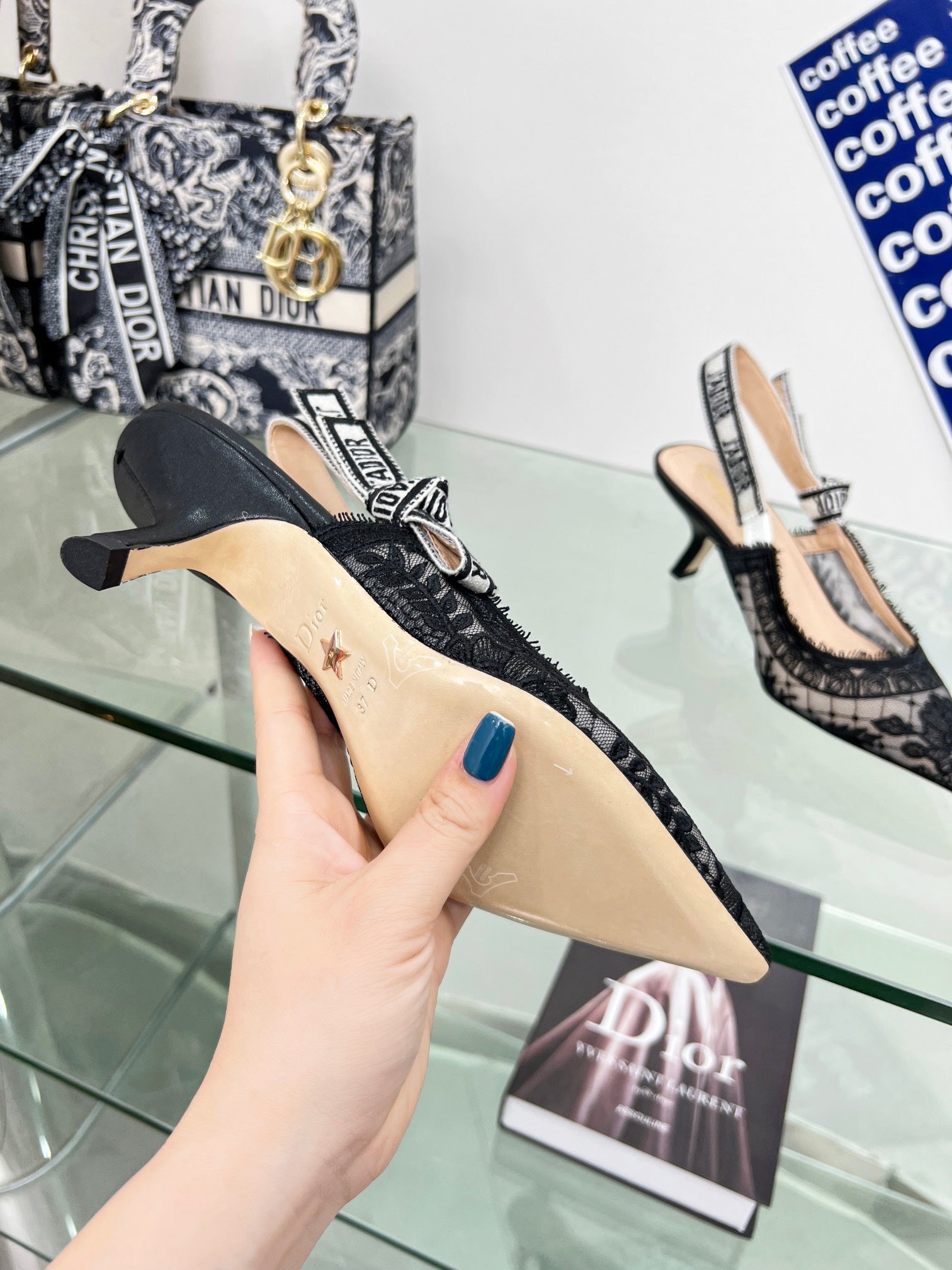 Jacquard Embroidery Lace High Heels