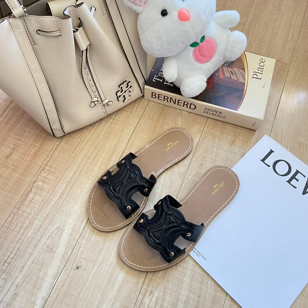 2023 summer denim flip-flops