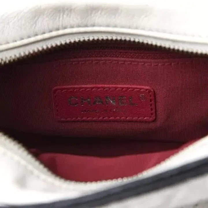 Aged Calfskin Quilted Small Gabrielle Hobo Black White