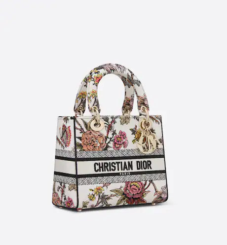 MEDIUM LADY D-LITE BAG Multicolor Dior Jardin Botanique Embroidery