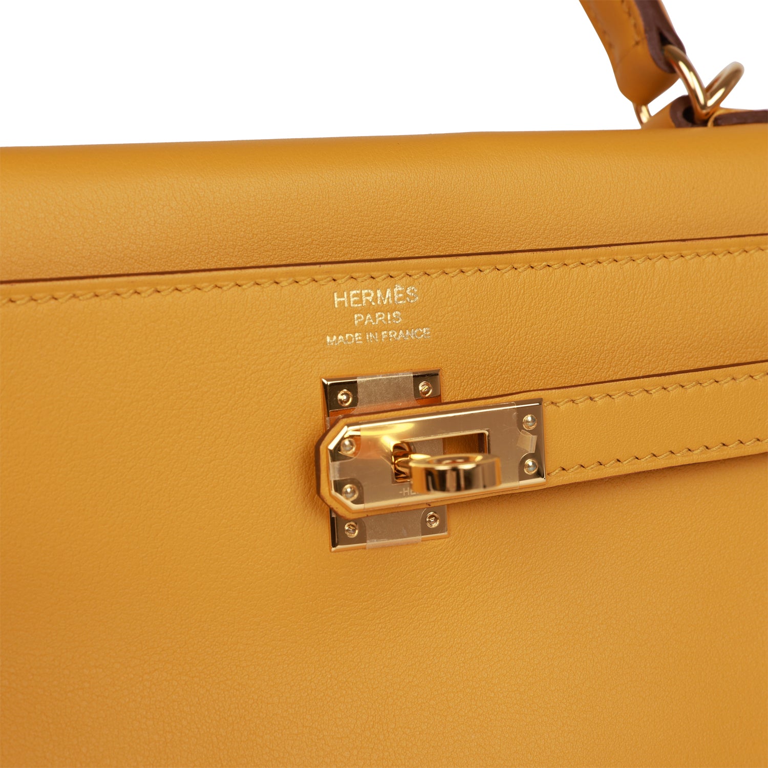 Hermès Kelly Retourne 25 Jaune Ambre Swift Gold Hardware