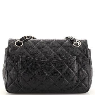 Chanel Classic Single Flap Bag Quilted Caviar Mini