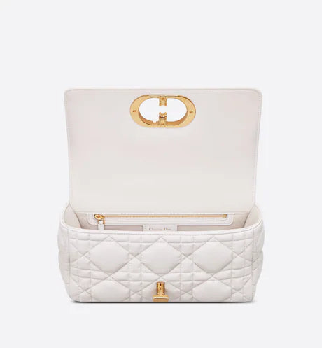 MEDIUM DIOR CARO BAG Latte Matte Padded Macrocannage Calfskin