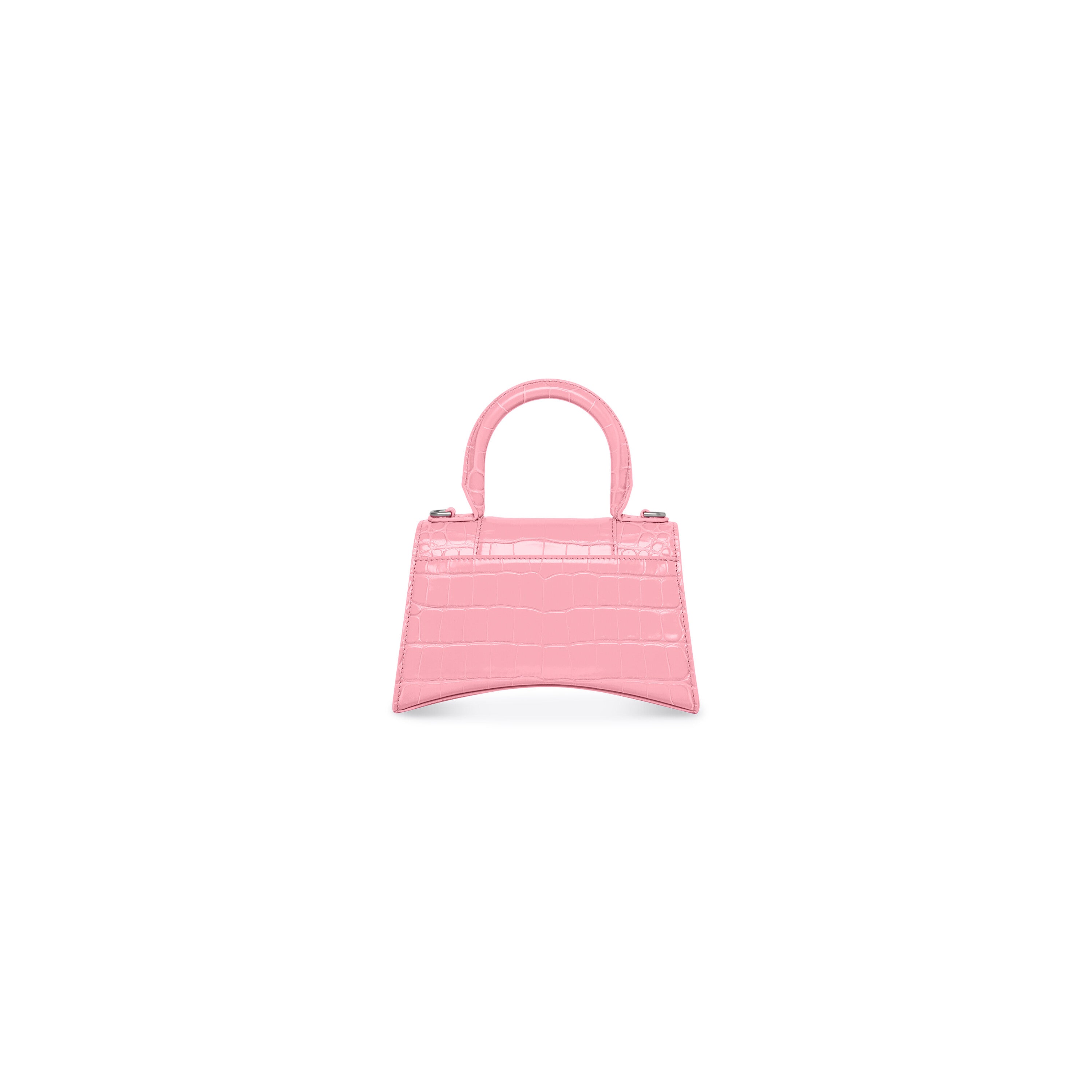 WOMEN'S HOURGLASS XS HANDBAG CROCODILE EMBOSSED IN PINK