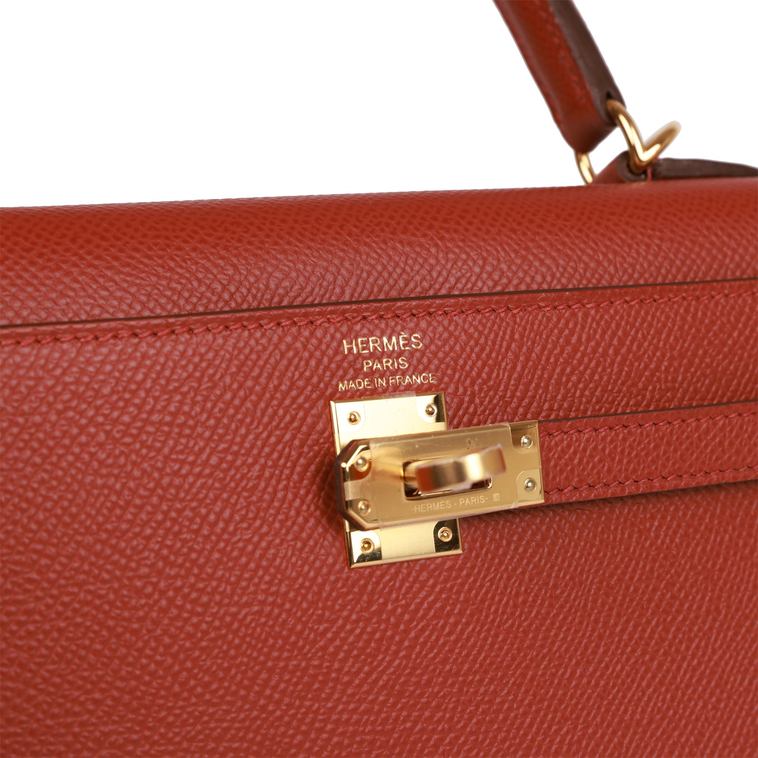 Hermès Kelly Sellier 25 Rouge Venetian Epsom Gold Hardware
