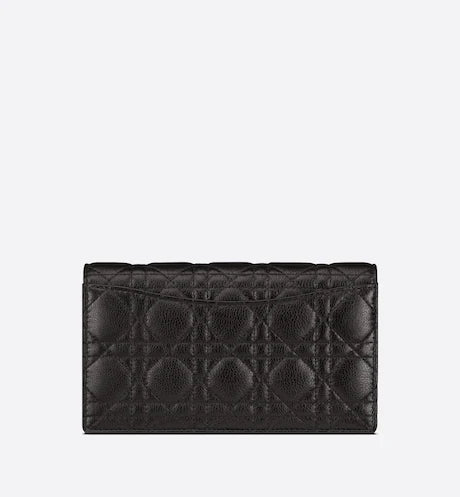 DIOR CARO POUCH Black Supple Cannage Calfskin