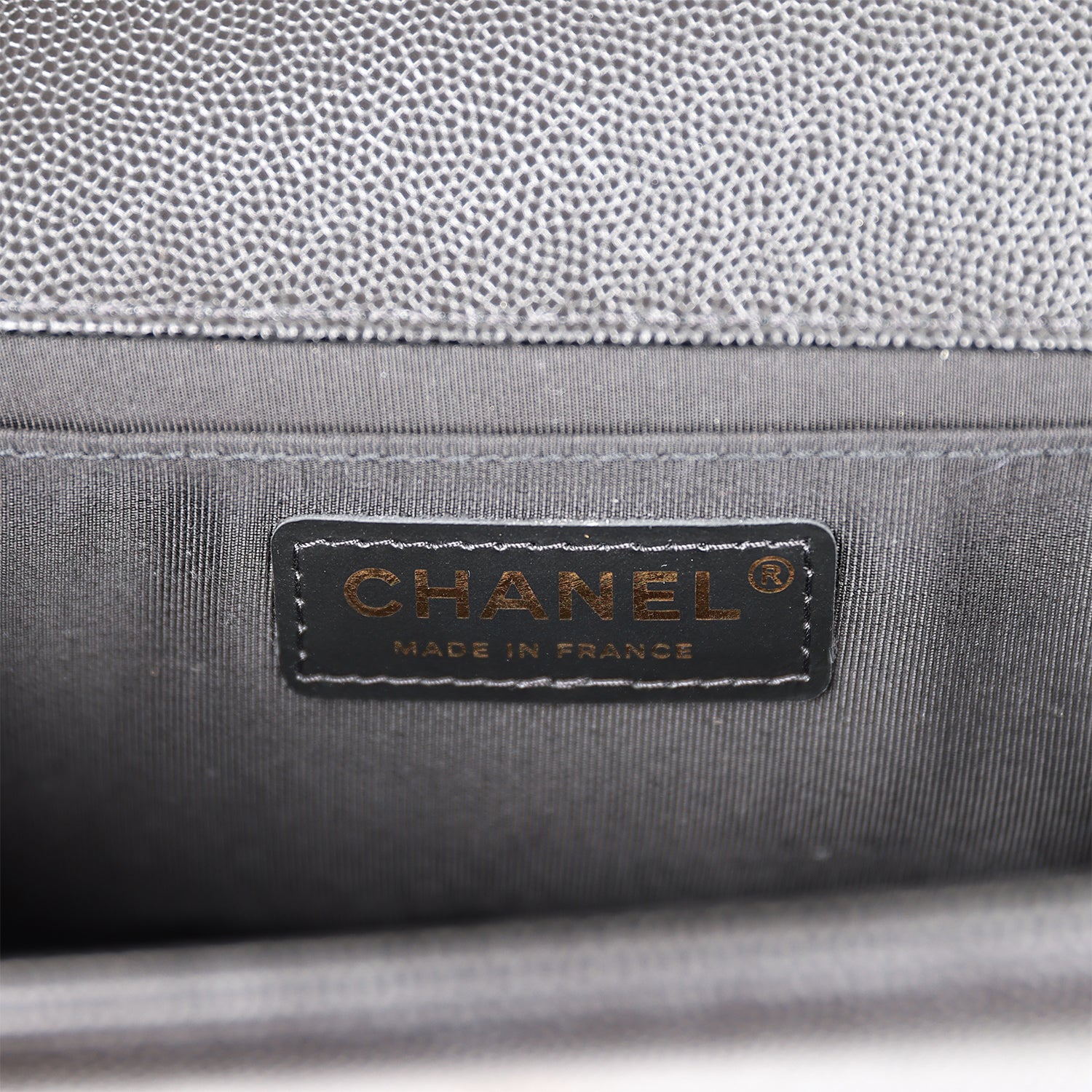 Chanel Medium Boy Bag Black Caviar Antique Gold Hardware