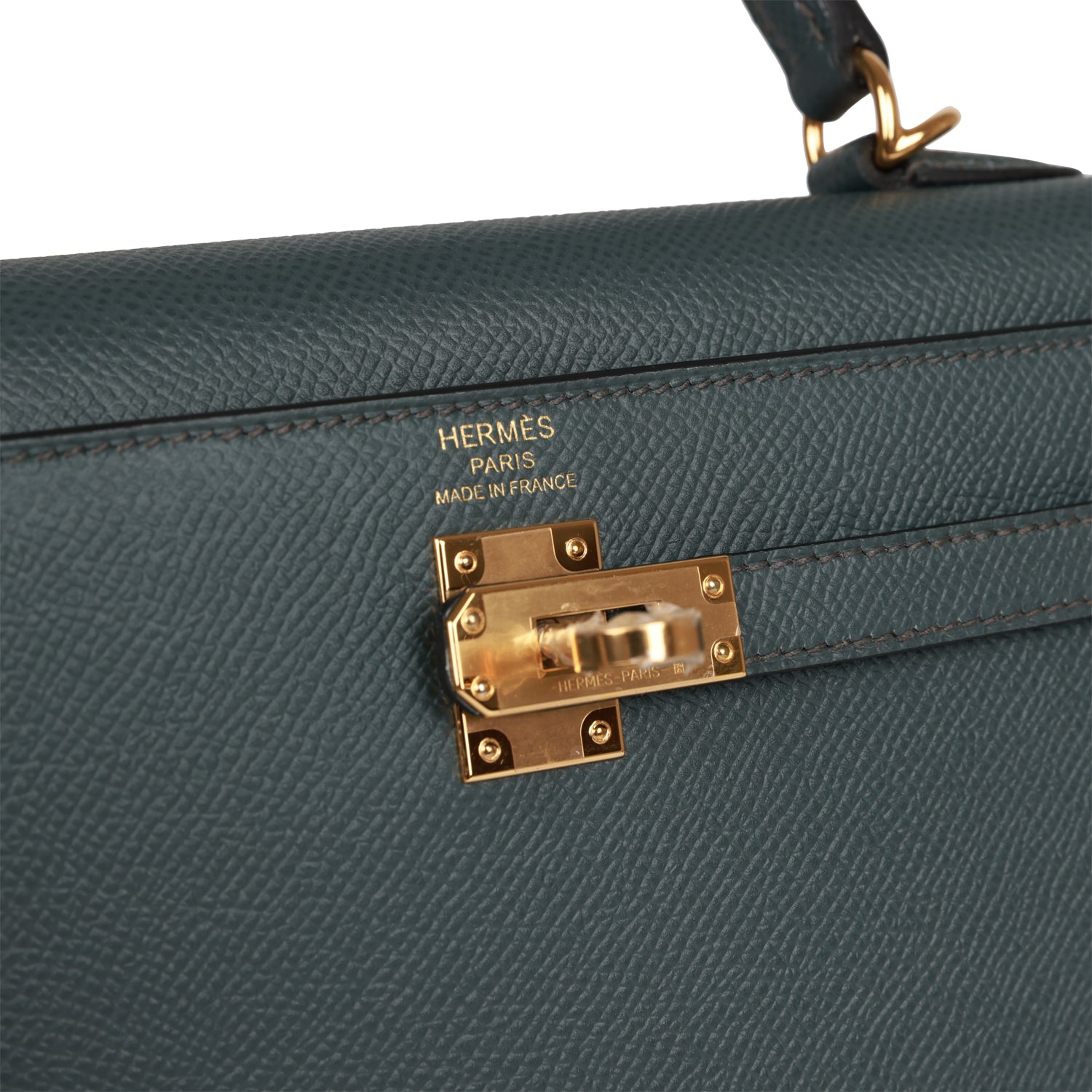 Hermès Kelly Sellier 25 Bleu Orage Epsom Gold Hardware