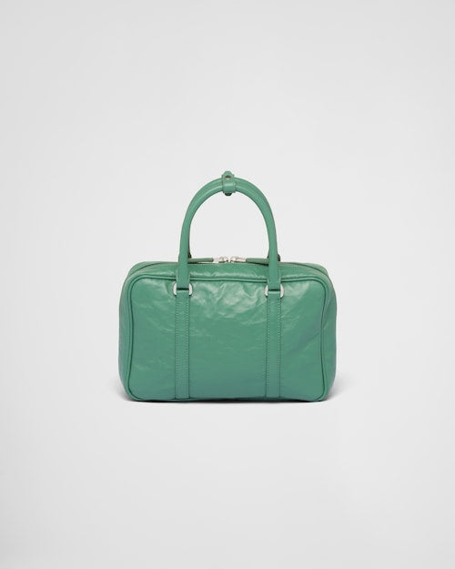 Prada Medium antique nappa leather top handle bag - Sage Green