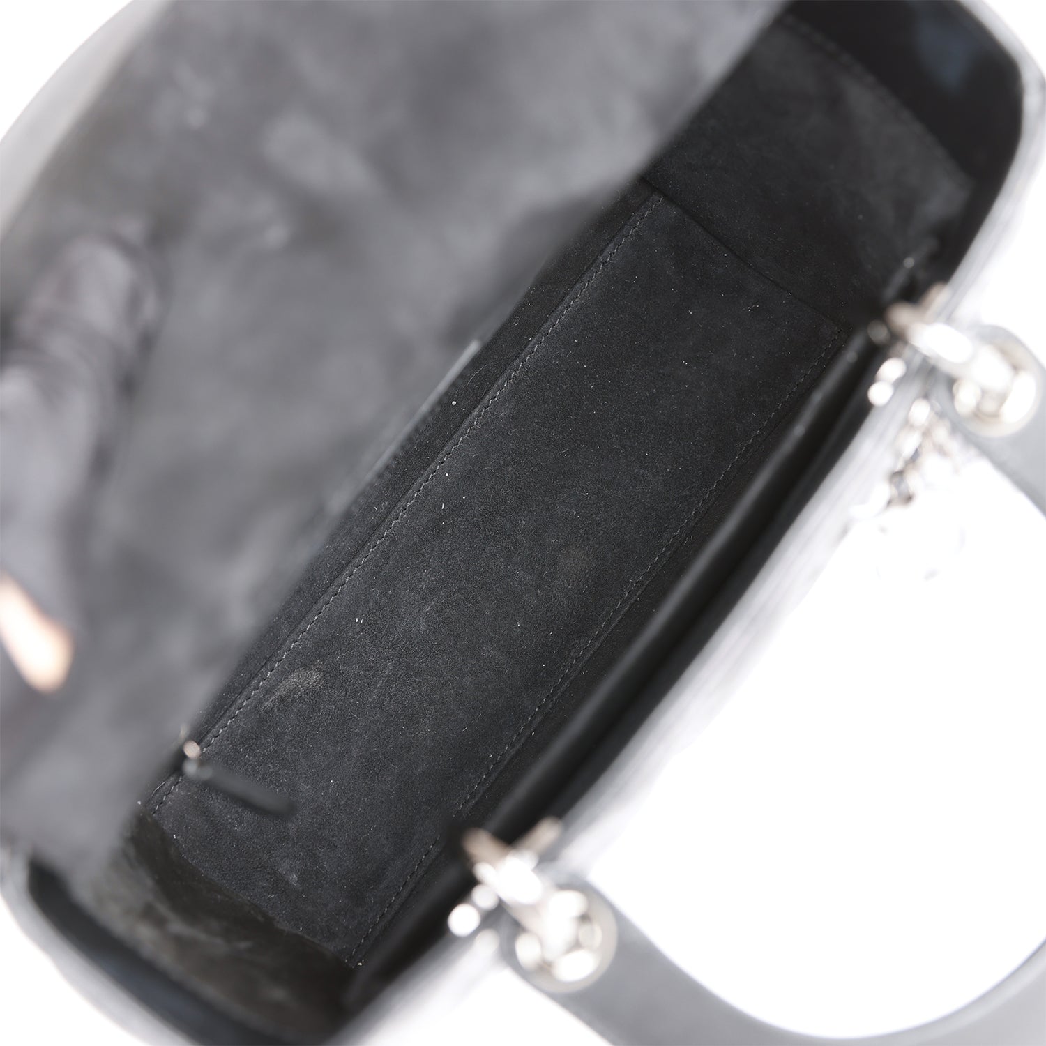 Christian Dior Medium Lady Dior Tote Black Lambskin Ruthenium Hardware