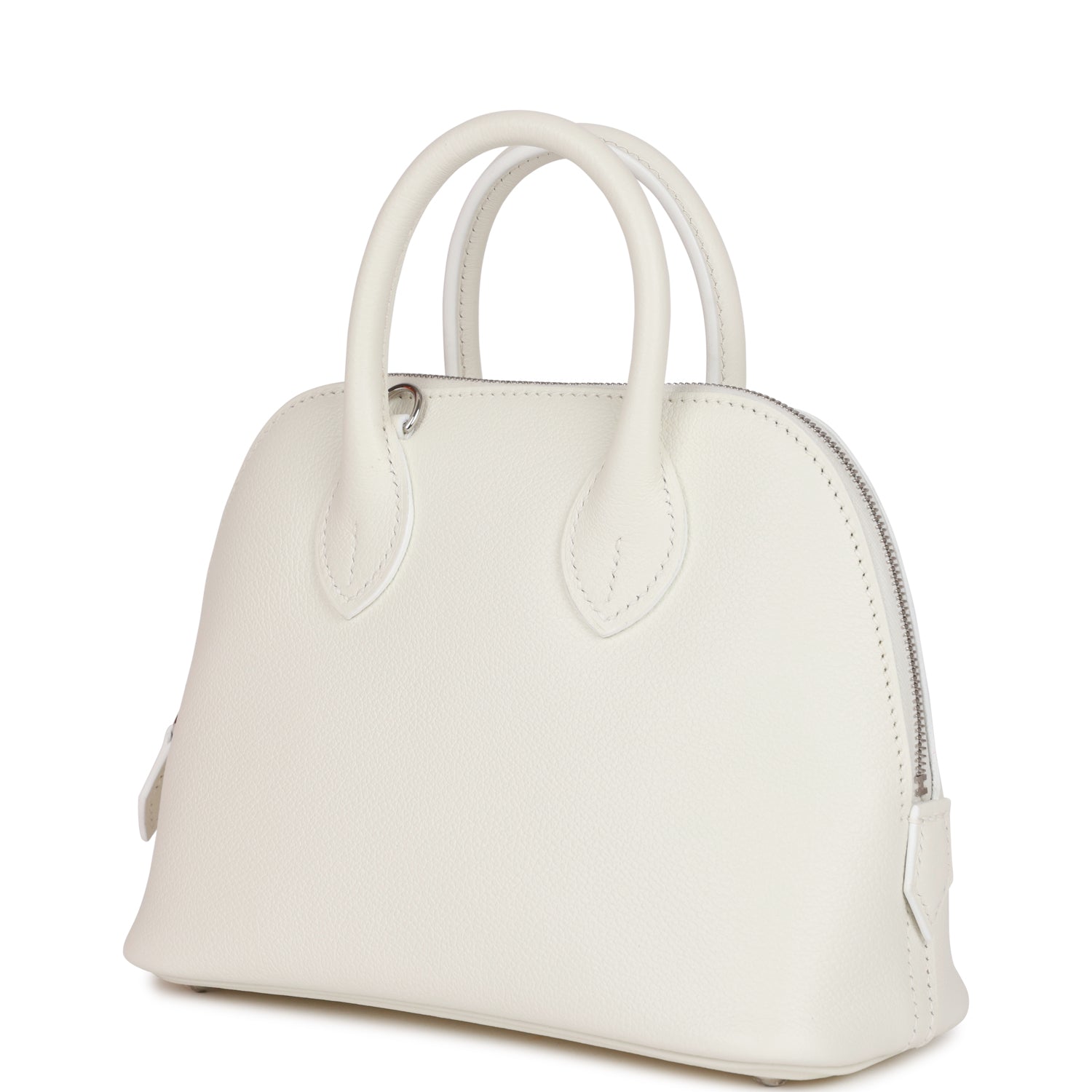 Hermès 1923 Bolide 25 White Evercolor Verso Palladium Hardware