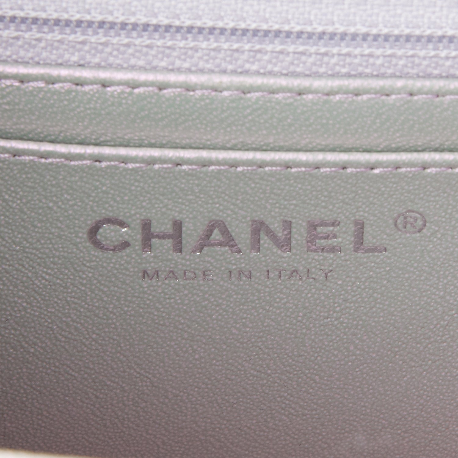 PEARL CRUSH MINI RECTANGULAR FLAP BAG LIGHT GREY LAMBSKIN ANTIQUE GOLD HARDWARE