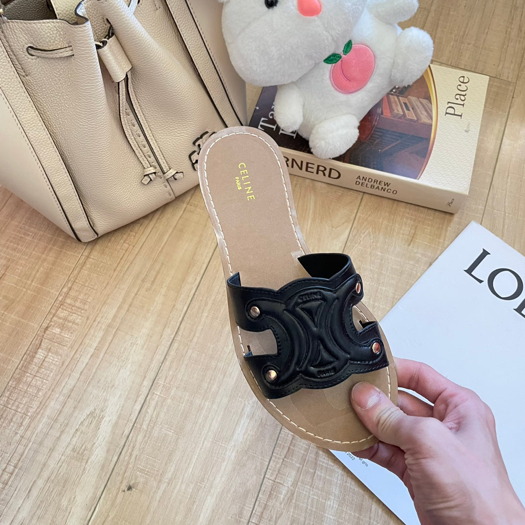 2023 summer denim flip-flops