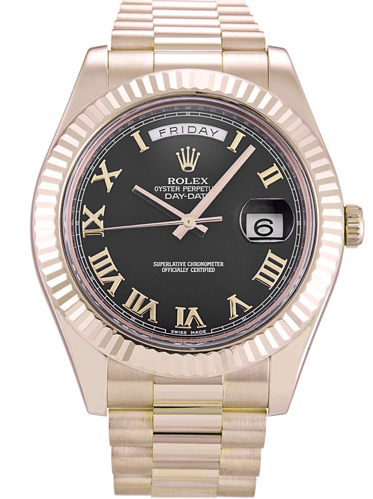 Replica Rolex Day-Date II 41mm Black Dial 218235