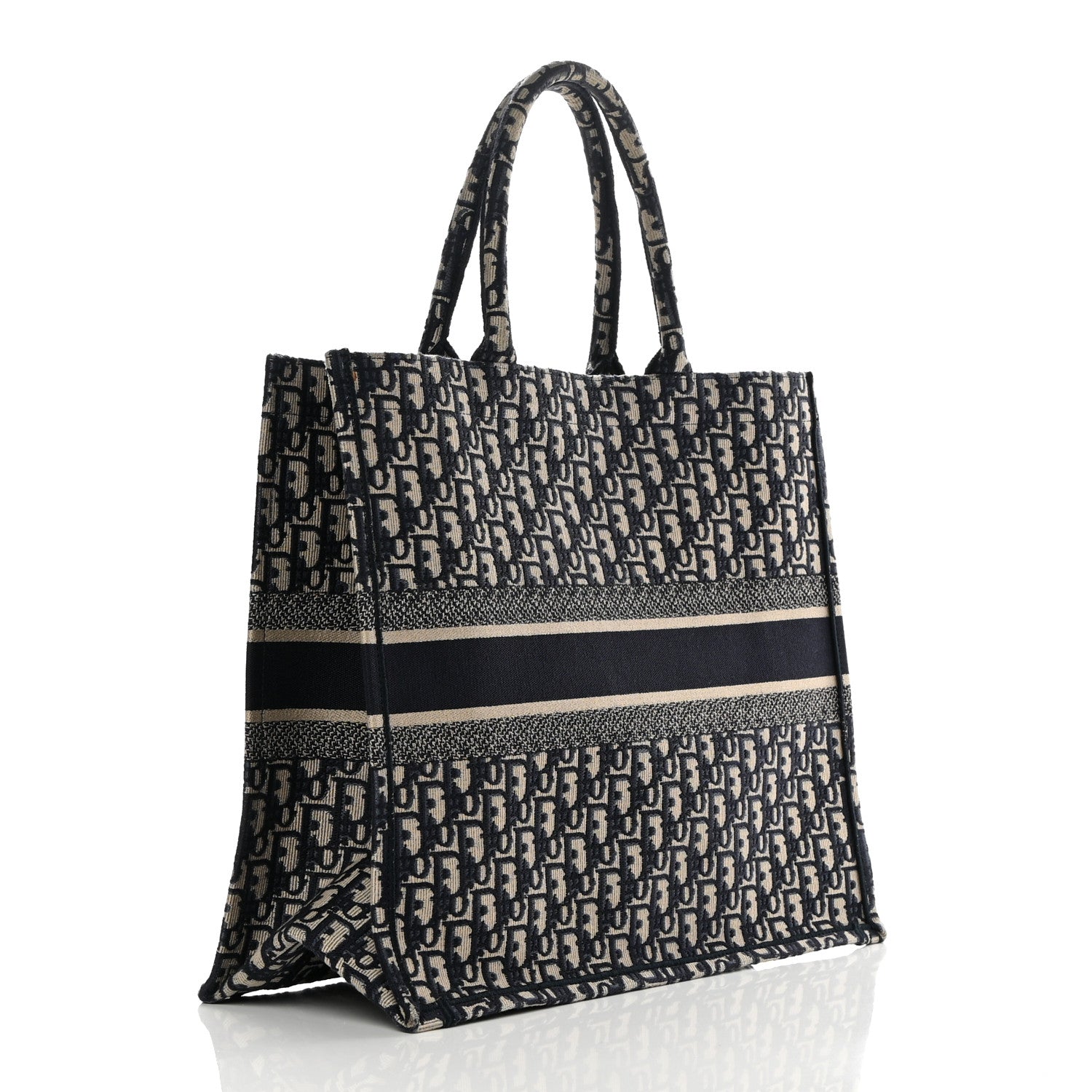 CHRISTIAN DIOR Oblique Large Book Tote Blue Multicolor