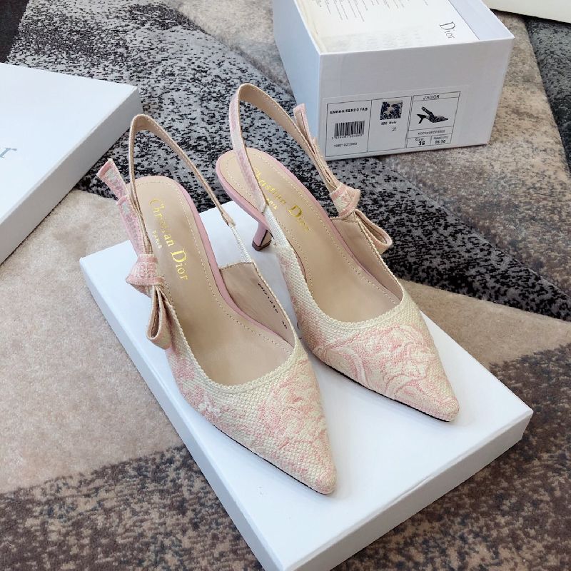 Jacquard Embroidered Bow Sandals