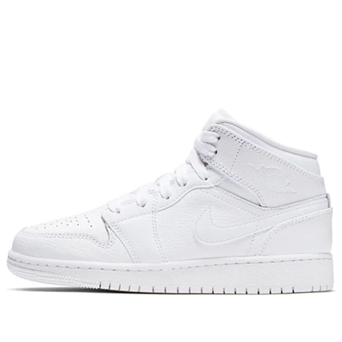 (GS) Air Jordan 1 Mid 'Triple White' 554725-129