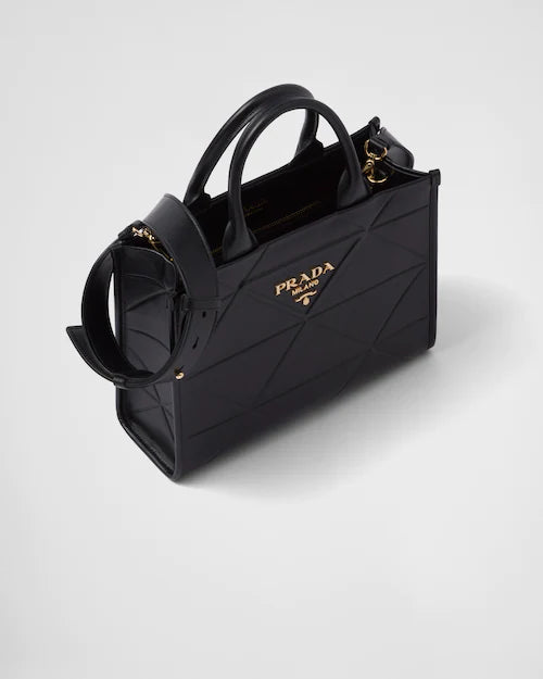 Prada Small leather Symbole bag with topstitching - Black