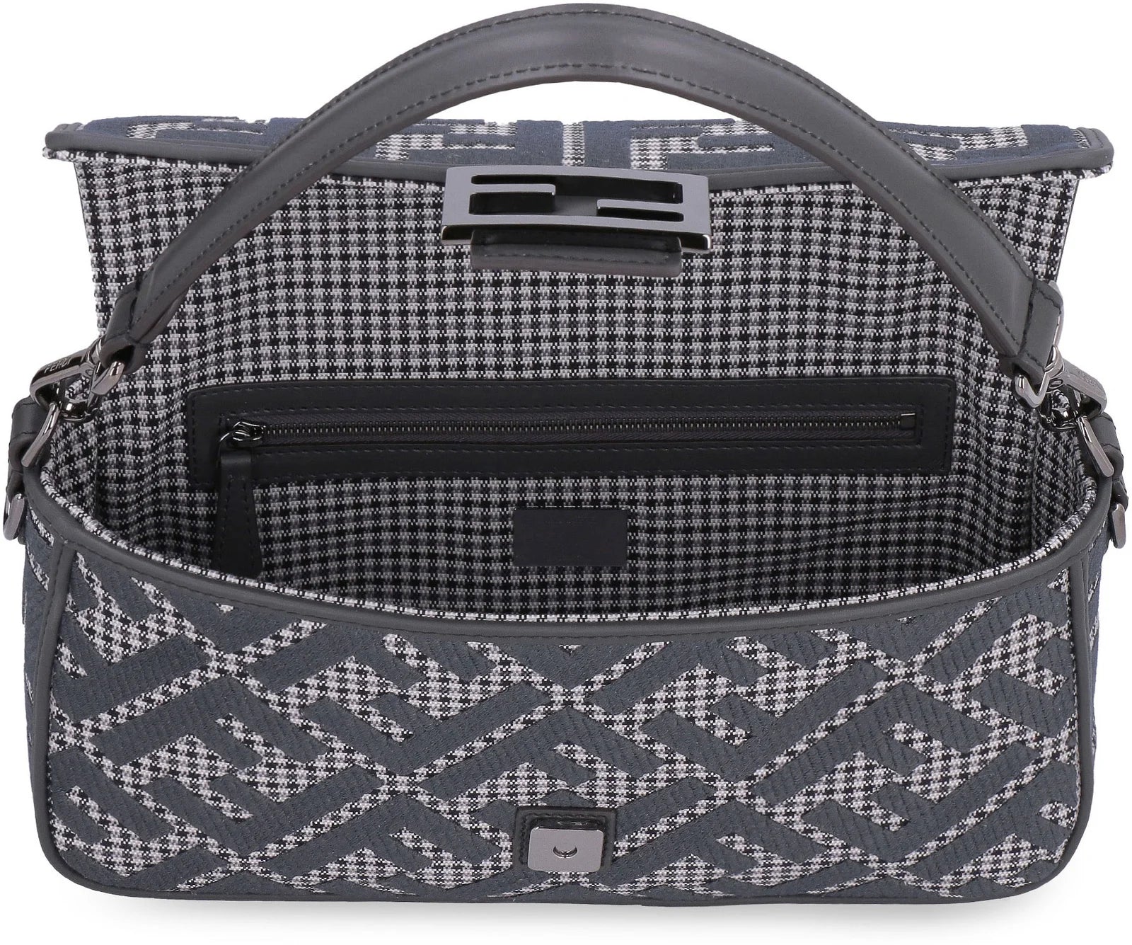 Fendi Baguette FF Embroidered Shoulder Bag