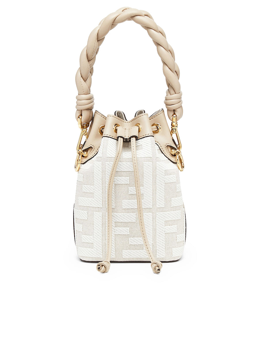Fendi Mon Tresor White Canvas FF Mini Bag