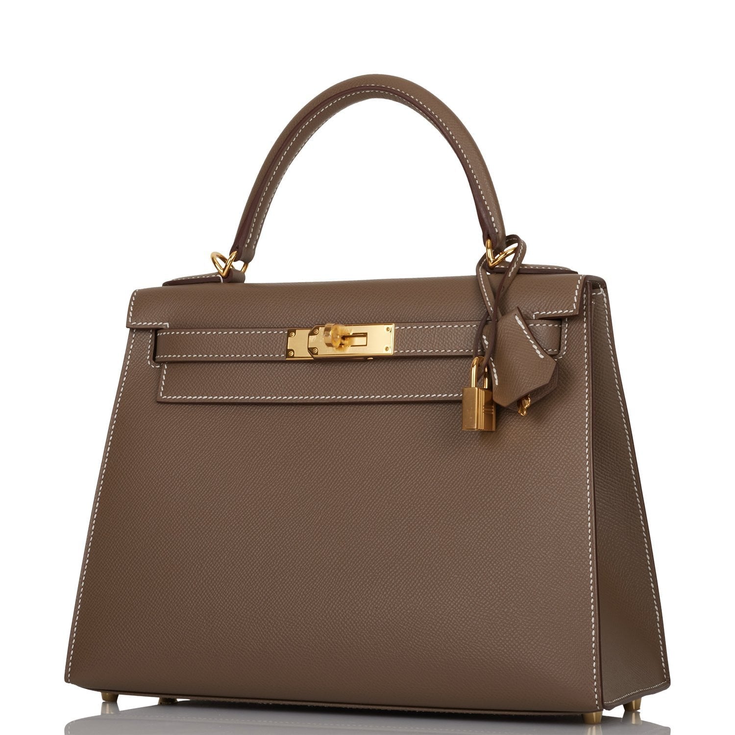 Hermès Kelly Sellier 28 Etoupe Epsom Gold Hardware